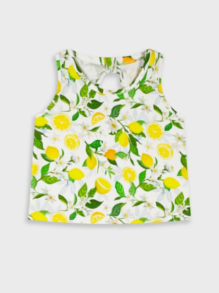 Τοπ εξώπλατο με print lemo's life κίτρινο