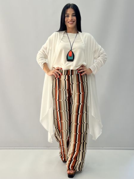 Ζακέτα πλεκτή με μύτες λευκό