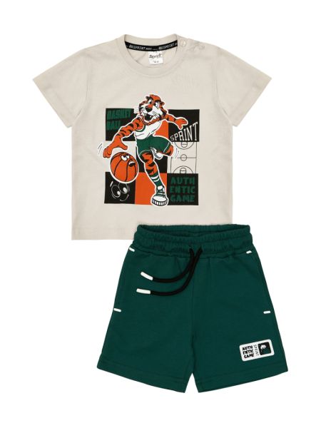 Σετ basketball με μπάλα που σφυρίζει μπεζ