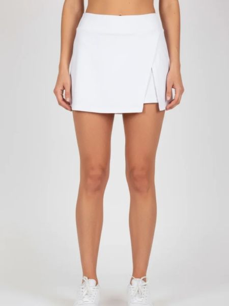 Φούστα σορτς μονόχρωμο με μπάσκα λευκό