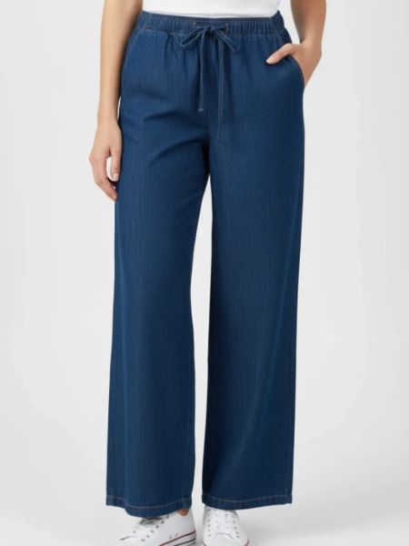 Παντελόνα τζιν λεπτή με λάστιχο μπλε
