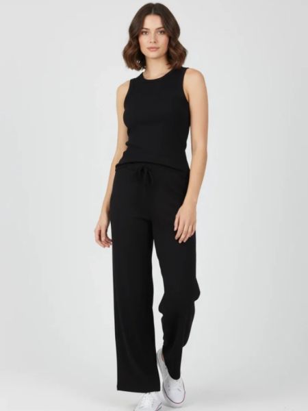 Ριπ σετ αμάνικο τοπ με παντελόνα μαύρο