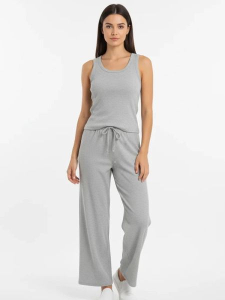 Ριπ σετ αμάνικο τοπ με παντελόνα γκρι