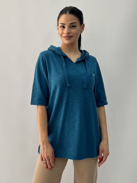 Μπλούζα με κουκούλα και τσέπη πετρόλ