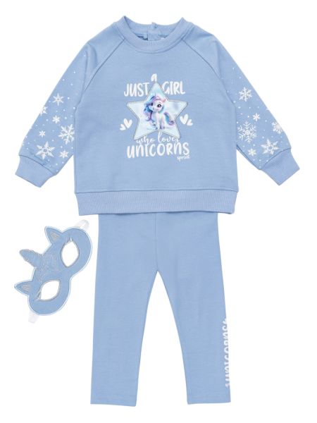 Σετ φούτερ snow unicorn queen με μάσκα γαλάζιο