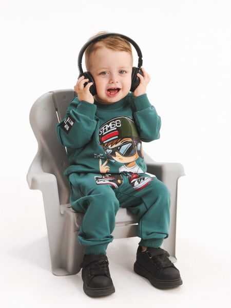 Φόρμα λεπτή boy with headphones πράσινο
