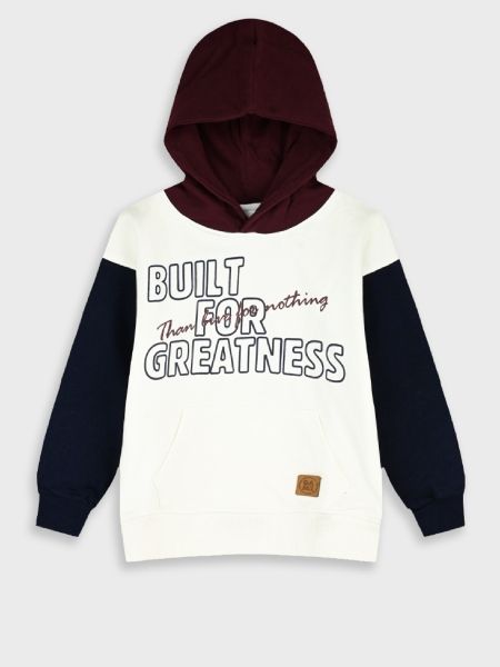 Φούτερ με κουκούλα και print Built for greatness cherry