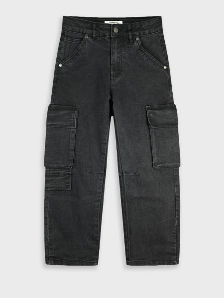 Παντελόνι τζιν Cargo unisex μαύρο